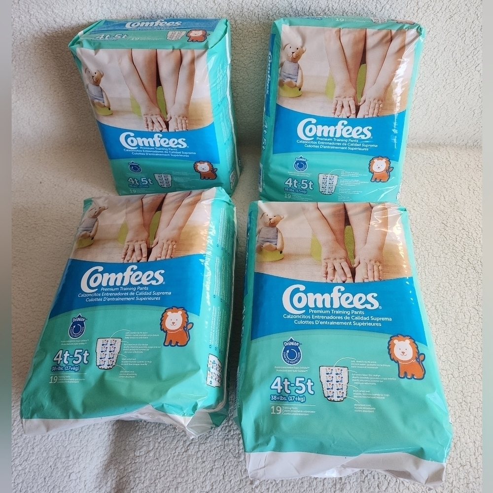 New 4 pack toddler Comfees Pull-Up 72 Premium Training Pants Moderate Absorbency